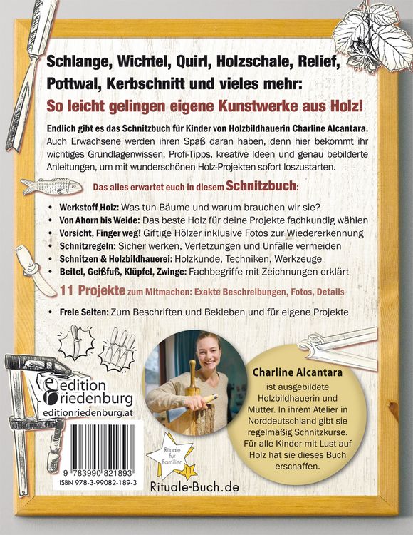 Produktbild: Das Schnitzbuch f&uuml;r Kinder &ndash; Mit Holzbildhauerei