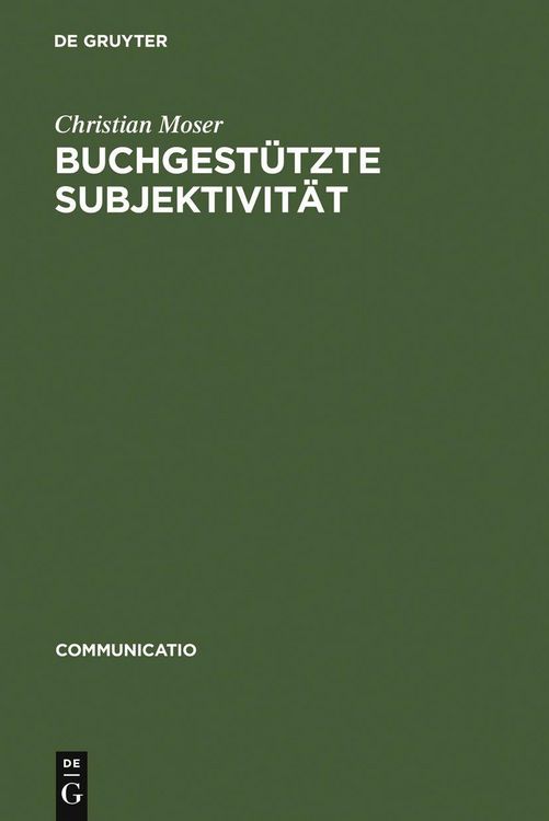Produktbild: Buchgest&uuml;tzte Subjektivit&auml;t