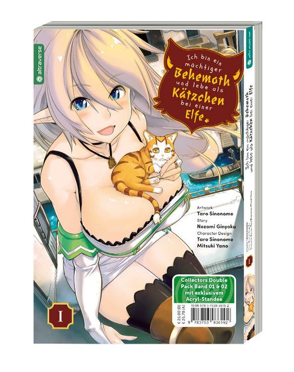 Produktbild: Ich bin ein m&auml;chtiger Behemoth und lebe als K&auml;tzchen bei einer Elfe Double Pack 01 & 02 mit Acryl-Standee