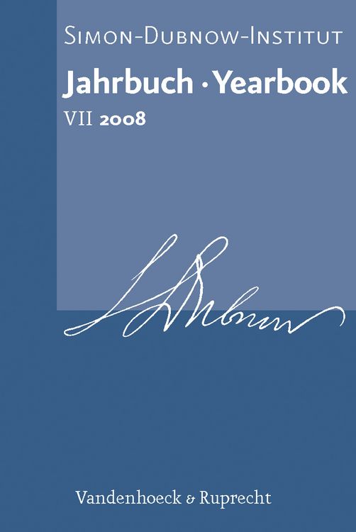 Produktbild: Jahrbuch des Simon-Dubnow-Instituts / Simon Dubnow Institute Yearbook VII (2008)