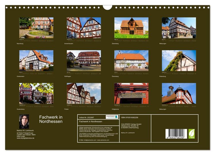 Produktbild: Fachwerk in Nordhessen (Wandkalender 2026 DIN A3 quer), CALVENDO Monatskalender