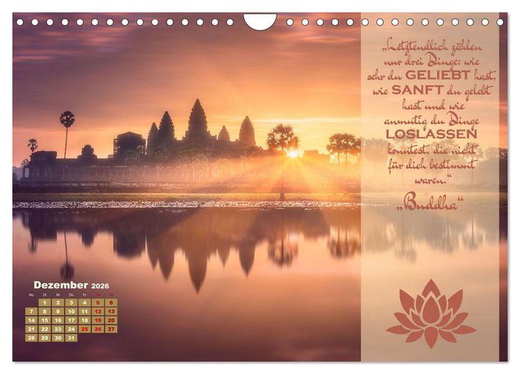 Produktbild: Erleuchtende Worte, Lebensweisheiten von Gautama Buddha by VogtArt (Wandkalender 2026 DIN A4 quer), CALVENDO Monatskalender
