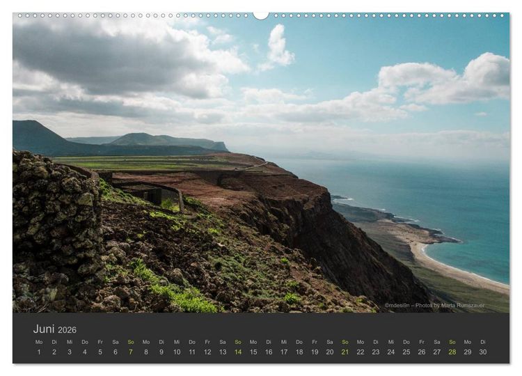 Produktbild: Vulkaninsel &ndash; Lanzarote (Wandkalender 2026 DIN A2 quer), CALVENDO Monatskalender
