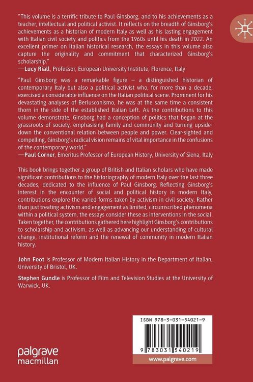 Produktbild: Paul Ginsborg and the Historiography of Modern Italy