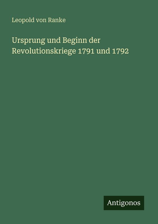 Produktbild: Ursprung und Beginn der Revolutionskriege 1791 und 1792