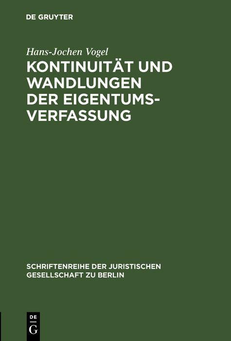 Produktbild: Kontinuit&auml;t und Wandlungen der Eigentumsverfassung