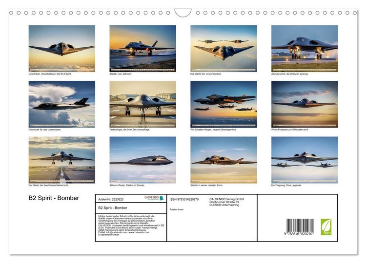 Produktbild: B2 Spirit - Bomber (Wandkalender 2027 DIN A3 quer), CALVENDO Monatskalender