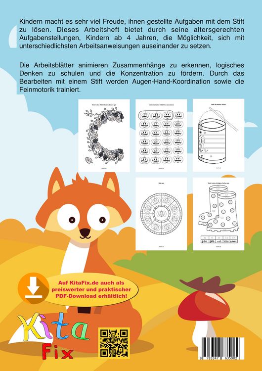 Produktbild: KitaFix-Kreativ: Arbeitsbl&auml;tter Herbst (50 Ideen f&uuml;r Vorschule und Portfolio in Kindergarten und Kita)