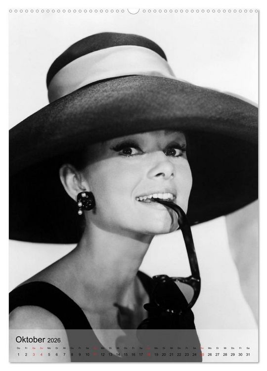 Produktbild: Hollywood-Diva - Audrey Hepburn (Wandkalender 2026 DIN A2 hoch), CALVENDO Monatskalender