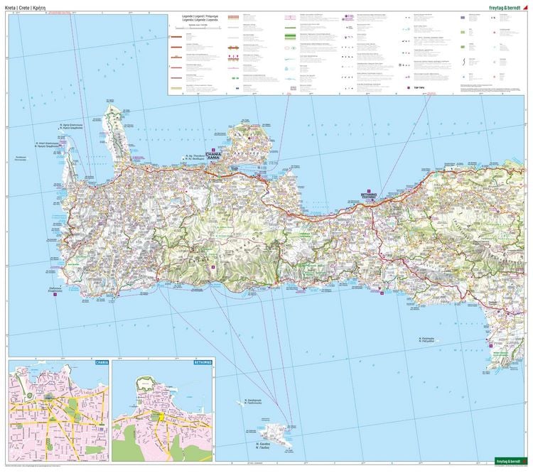 Kreta, Straßen- und Freizeitkarte 1:150.000, freytag & berndt
