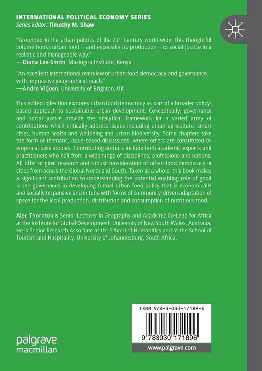 Produktbild: Urban Food Democracy and Governance in North and South