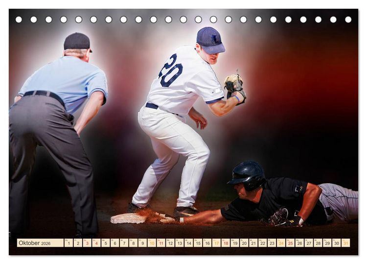 Produktbild: Baseball - Fight (Tischkalender 2026 DIN A5 quer), CALVENDO Monatskalender