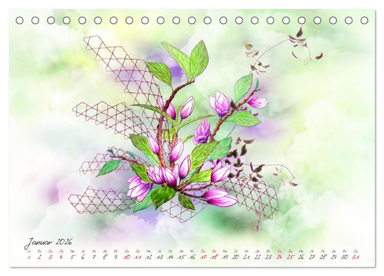 Produktbild: Zauberhaftes Ikebana (Tischkalender 2026 DIN A5 quer), CALVENDO Monatskalender