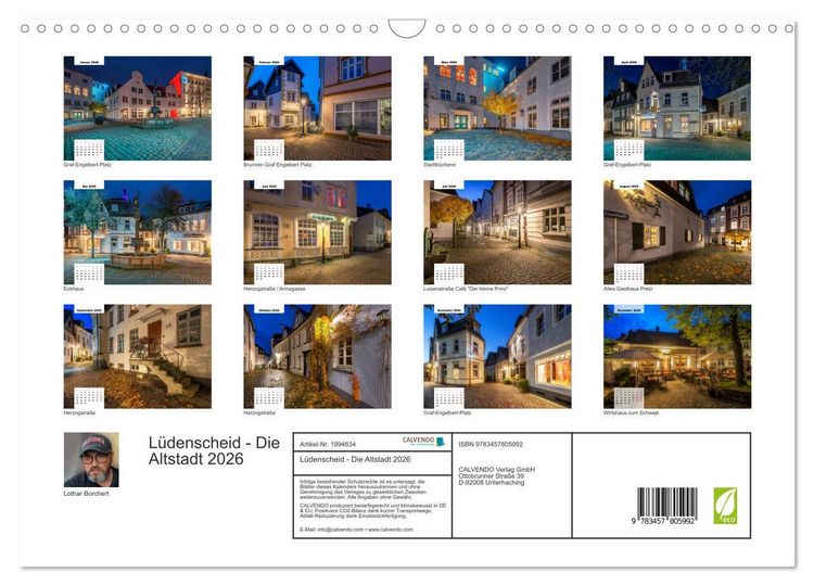Produktbild: L&uuml;denscheid - Die Altstadt 2026 (Wandkalender 2026 DIN A3 quer), CALVENDO Monatskalender