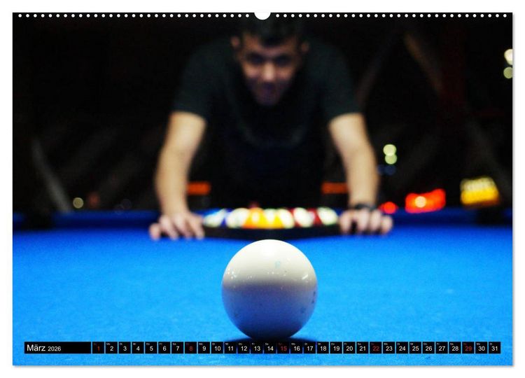 Produktbild: Billard. Konzentration - Sport - Spannung (Wandkalender 2026 DIN A2 quer), CALVENDO Monatskalender