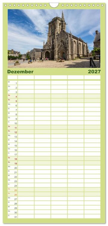 Produktbild: Familienplaner 2027 - Cornouaille - Ein Ausflug in den S&uuml;dwesten der Bretagne mit 5 Spalten (Wandkalender, 21 x 45 cm) CALVENDO