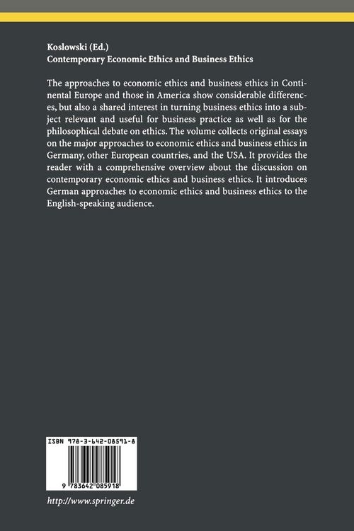 Produktbild: Contemporary Economic Ethics and Business Ethics