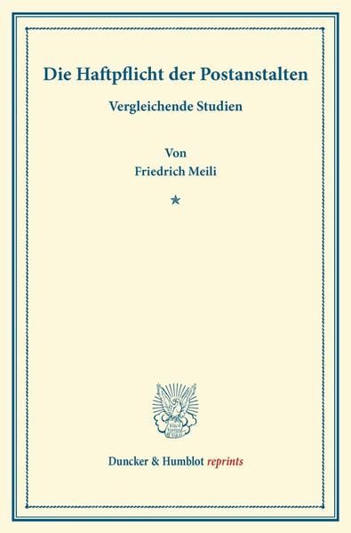 Produktbild: Die Haftpflicht der Postanstalten.