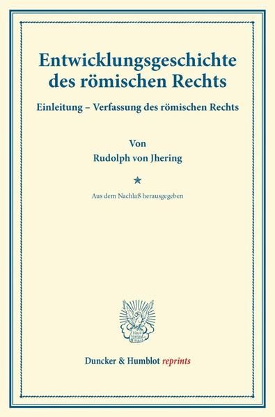 Produktbild: Entwicklungsgeschichte des r&ouml;mischen Rechts.