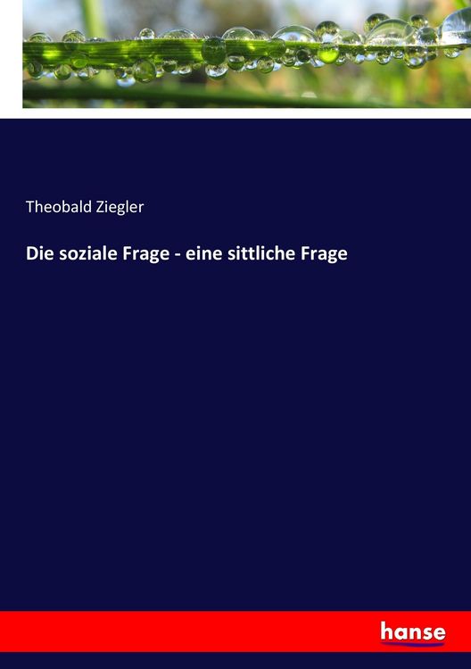 Produktbild: Die soziale Frage - eine sittliche Frage