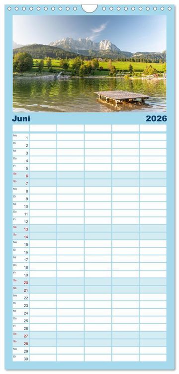 Produktbild: Familienplaner 2026 - Seen in &Ouml;sterreich mit 5 Spalten (Wandkalender, 21 x 45 cm) CALVENDO
