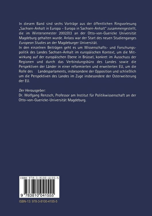 Produktbild: Sachsen-Anhalt in Europa &mdash; Europa in Sachsen-Anhalt