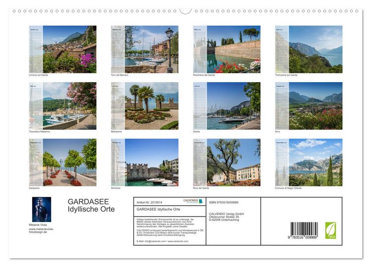 Produktbild: GARDASEE Idyllische Orte (hochwertiger Premium Wandkalender 2026 DIN A2 quer), Kunstdruck in Hochglanz
