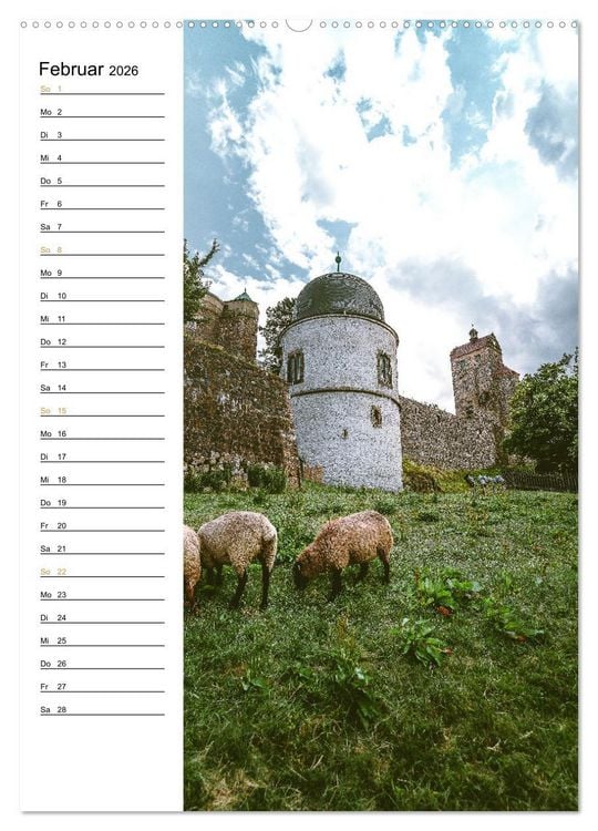 Produktbild: Sachsens Burgen und Schl&ouml;sser - Beschreibbarer Kalender mit Ortsangaben (hochwertiger Premium Wandkalender 2026 DIN A2 hoch), Kunstdruck in Hochglanz