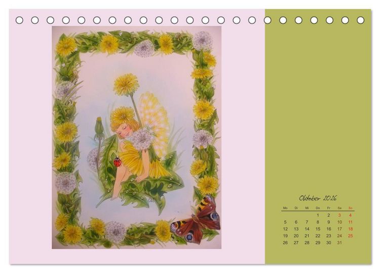 Produktbild: Blumen Elfen (Tischkalender 2026 DIN A5 quer), CALVENDO Monatskalender