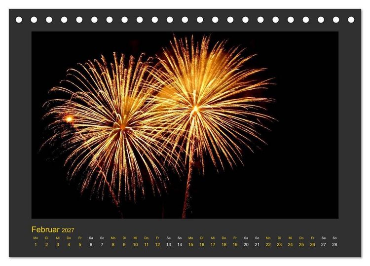 Produktbild: Feuerwerk - Explosives am Himmel (Tischkalender 2027 DIN A5 quer), CALVENDO Monatskalender