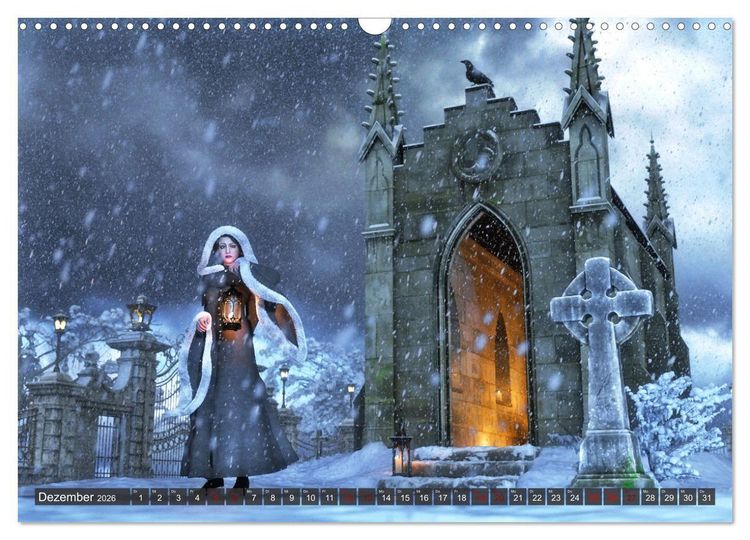 Produktbild: Gothic Sehnsucht (Wandkalender 2026 DIN A3 quer), CALVENDO Monatskalender