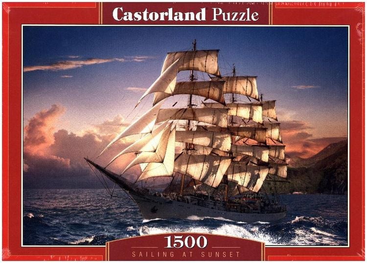 Produktbild: Castorland 1500 Piece Jigsaw Puzzles, Sailing at Sunset, Sailing Ship Puzzle, Ocean Puzzle, Adult Puzzles, Castorland C-151431-2