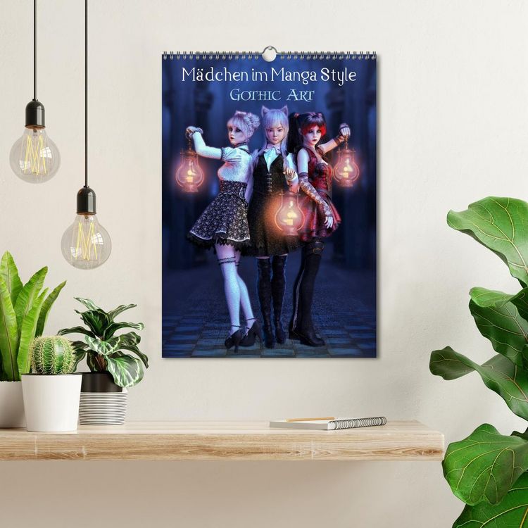 Produktbild: M&auml;dchen im Manga Style (Gothic Art) (Wandkalender 2026 DIN A3 hoch), CALVENDO Monatskalender