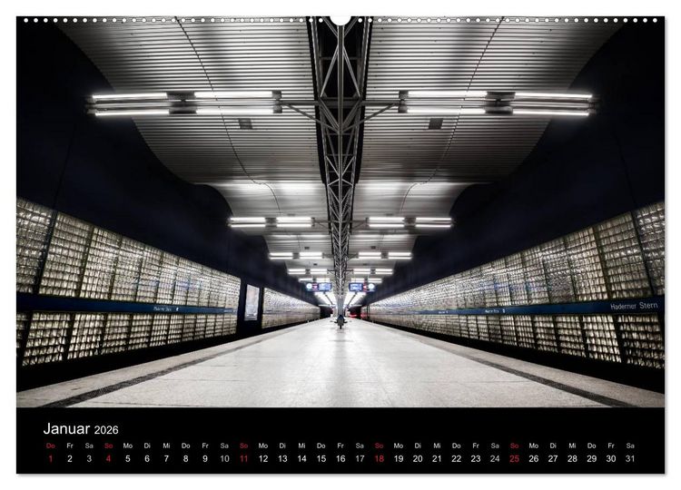 Produktbild: MetroMUC, Stationen im Untergrund M&uuml;nchens (Wandkalender 2026 DIN A2 quer), CALVENDO Monatskalender