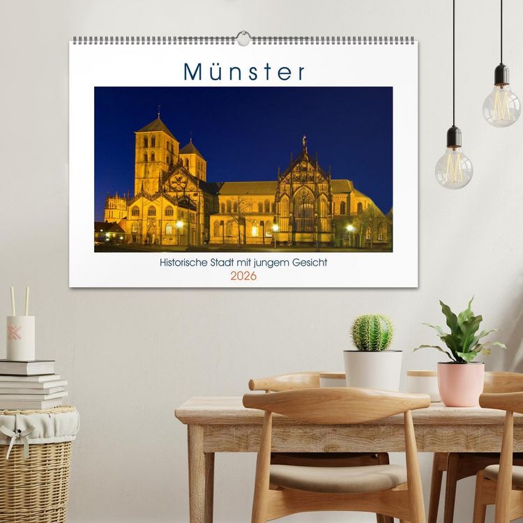 Produktbild: M&uuml;nster - Historische Stadt mit jungem Gesicht (Wandkalender 2026 DIN A2 quer), CALVENDO Monatskalender