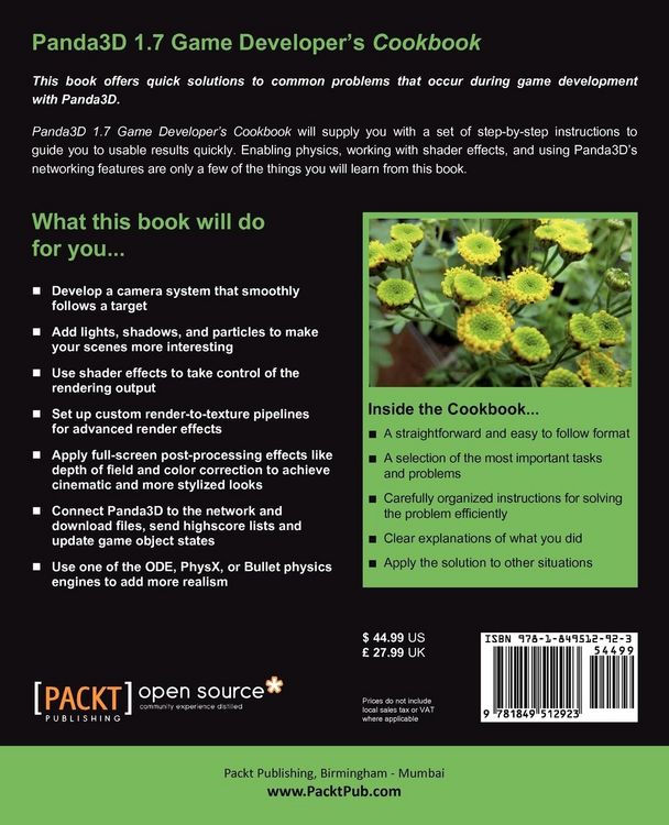 Produktbild: Panda3d 1.7 Game Developer's Cookbook