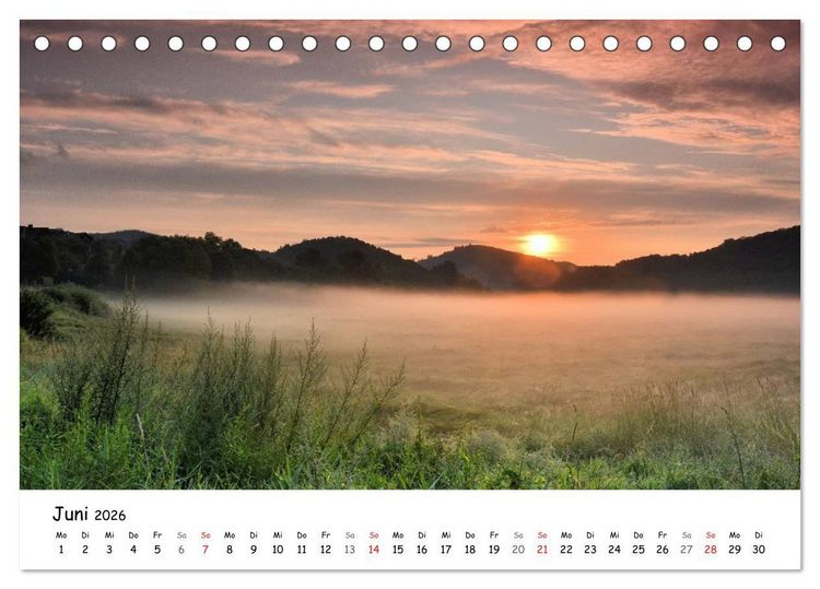 Produktbild: Morgendliche Stimmungen in Nordhessen (Tischkalender 2026 DIN A5 quer), CALVENDO Monatskalender