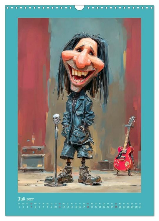 Produktbild: Rock-Rhythmus. Karikaturen zwischen Kunst und Kult (Wandkalender 2027 DIN A3 hoch), CALVENDO Monatskalender