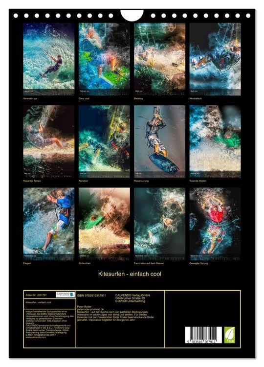 Produktbild: Kitesurfen - einfach cool (Wandkalender 2026 DIN A4 hoch), CALVENDO Monatskalender