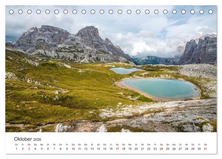 Produktbild: Ein Spaziergang in den Dolomiten (Tischkalender 2026 DIN A5 quer), CALVENDO Monatskalender