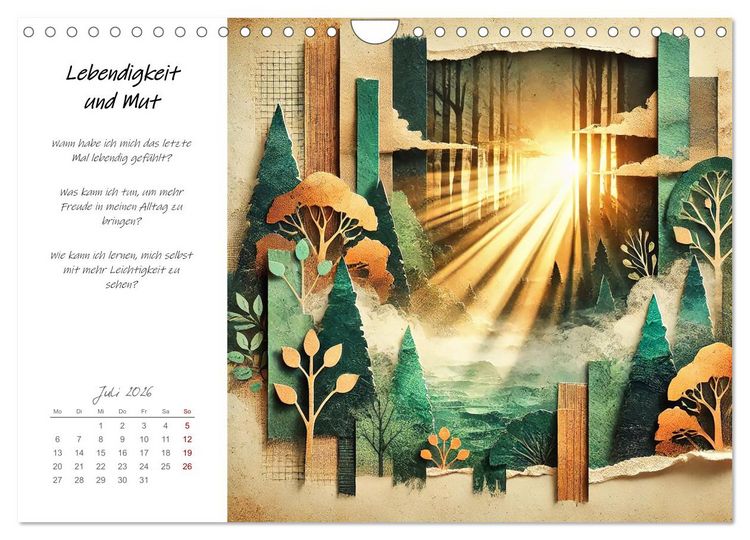 Produktbild: Dein Jahr der St&auml;rke - Reflexionskalender f&uuml;r mehr Selbstbewusstsein (Wandkalender 2026 DIN A4 quer), CALVENDO Monatskalender