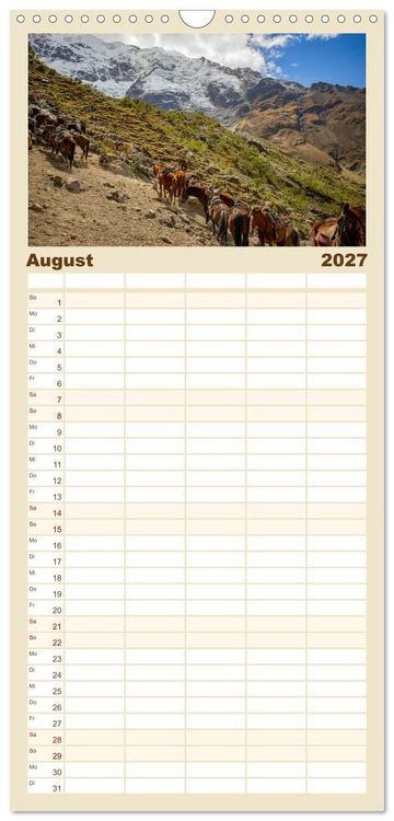 Produktbild: Familienplaner 2027 - Peru - Traumreise durch das Land der Inka mit 5 Spalten (Wandkalender, 21 x 45 cm) CALVENDO