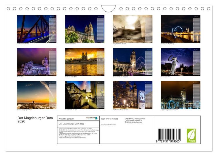 Produktbild: Der Magdeburger Dom 2026 (Wandkalender 2026 DIN A4 quer), CALVENDO Monatskalender
