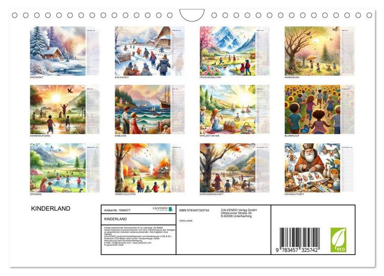 Produktbild: KINDERLAND (Wandkalender 2026 DIN A4 quer), CALVENDO Monatskalender