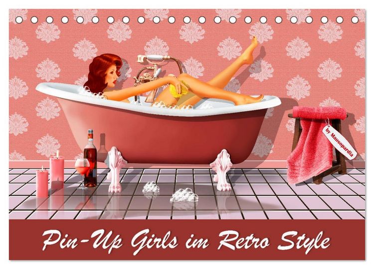 Produktbild: Pin-Up Girls im Retro Style by Mausopardia (Tischkalender 2026 DIN A5 quer), CALVENDO Monatskalender