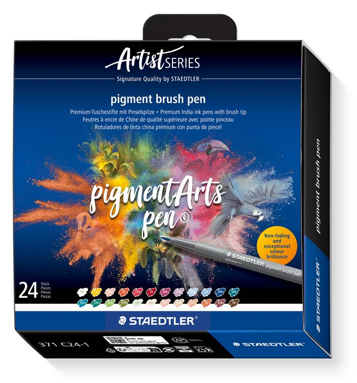 Produktbild: STAEDTLER pigment brush 371, Fasermaler mit Pinselspitze, 371 C24-1