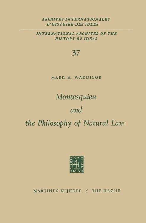 Produktbild: Montesquieu and the Philosophy of Natural Law