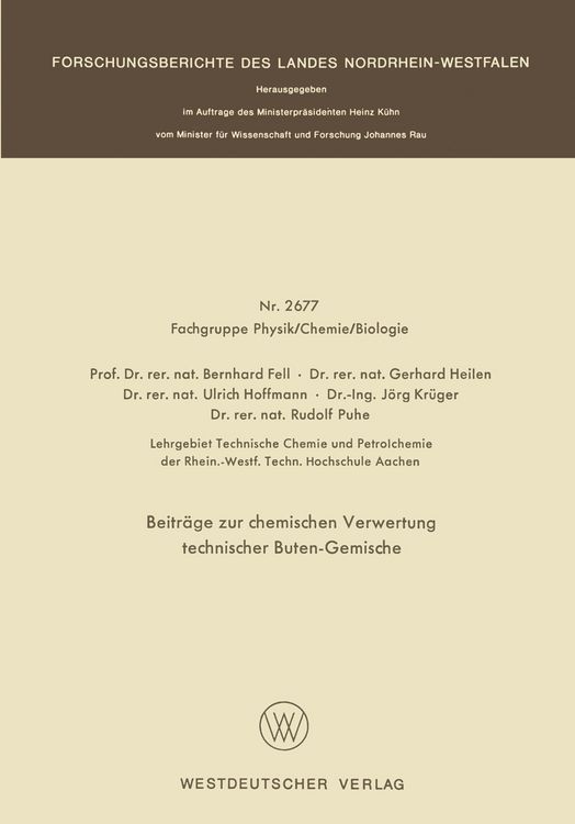 Produktbild: Beitr&auml;ge zur chemischen Verwertung technischer Buten-Gemische