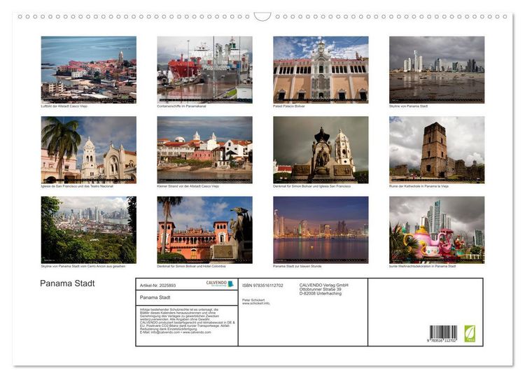 Produktbild: Panama Stadt (Wandkalender 2026 DIN A2 quer), CALVENDO Monatskalender