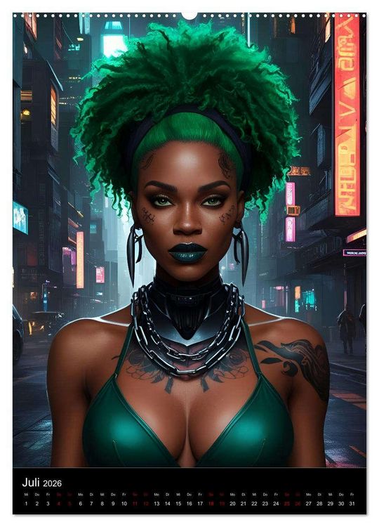Produktbild: Die Hexen von Cyberpunk City (Wandkalender 2026 DIN A2 hoch), CALVENDO Monatskalender